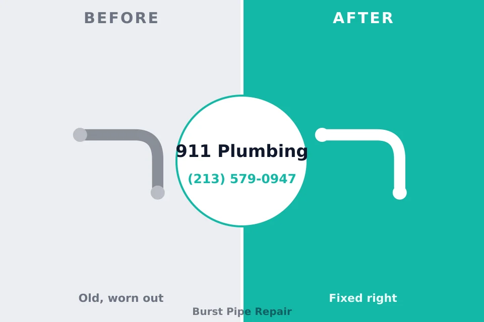 Before and after: plumbing repair Lorenz Park, NY